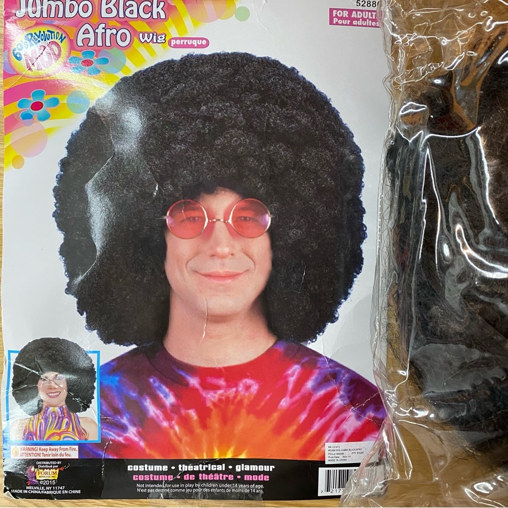 Unisex Wig Jumbo Black Afro